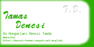tamas dencsi business card